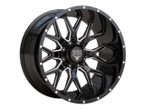 22X12 BEAST 06 5X139 / 5X150 -44 110.3 GLOSS BLACK MILLED