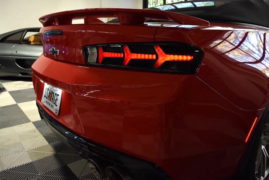 XB LED Tail Lights: Chevrolet Camaro (16-18) (Pair / Lambo / Red) Morimoto