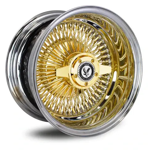 LUXOR 17X9 REV 100 SPOKE STRAIGHT LACE GOLD CENTER -Set of 4