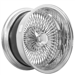15X7 REVERSE CHROME 100 SPOKE LOWRIDER WIRE WHEELS – Single Wheel