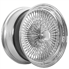 17X8 STANDARD CHROME 100 SPOKE WIRE WHEEL – Single WHEEL