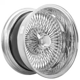 WIRE WHEELS 13X7 REVERSE CHROME 100 SPOKE SET OF 4