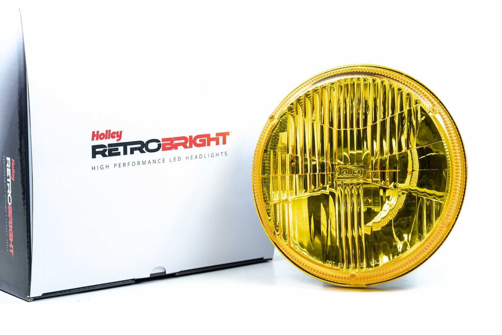 Holley RetroBright Headlight: Euro Yellow (7" Round)