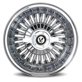 LUXOR 14X7 REV 72 SPOKE STRAIGHT LACE ALL CHROME SET OF 4