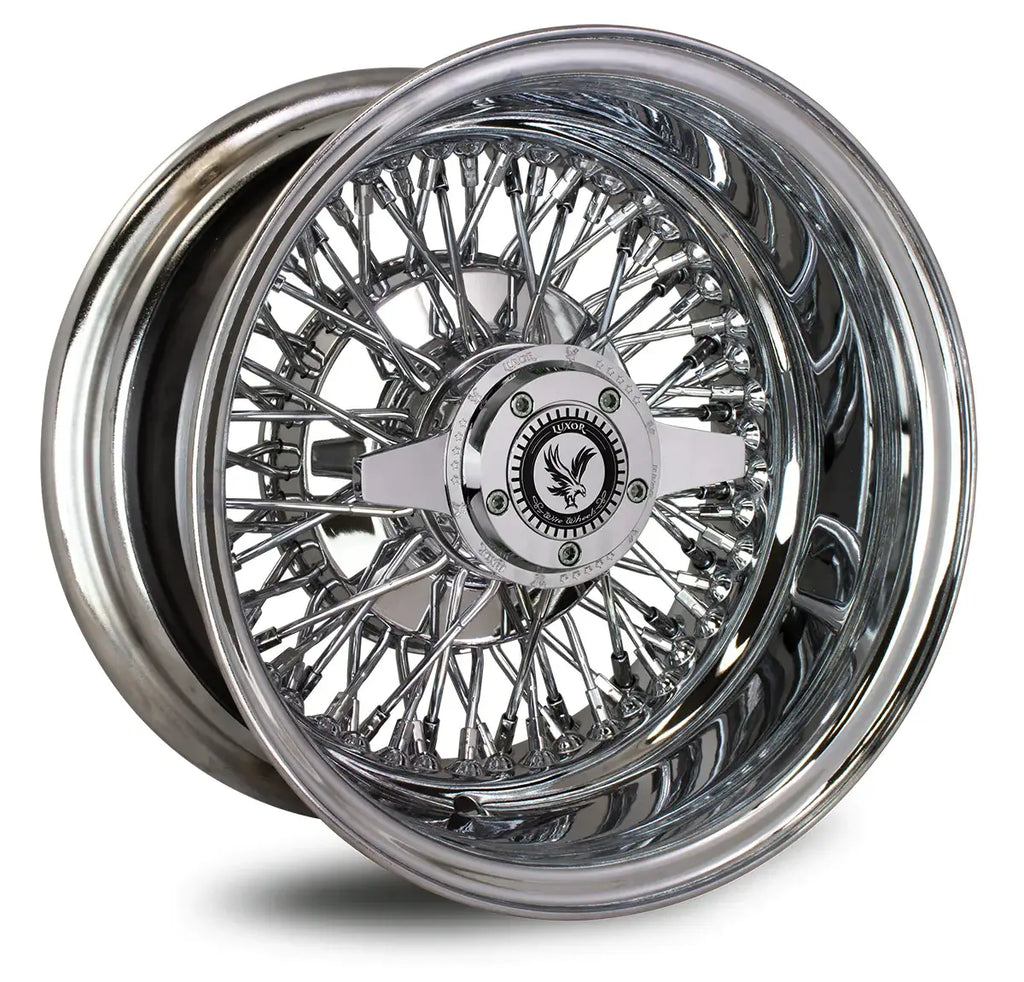 Luxor 13x5.5 Rev 72-Spoke Wire Wheel Rim Cross Lace Set of 4 Luxor 13x5.5 Rev 72-Spoke Wire Wheel Rim Cross Lace Set of 4