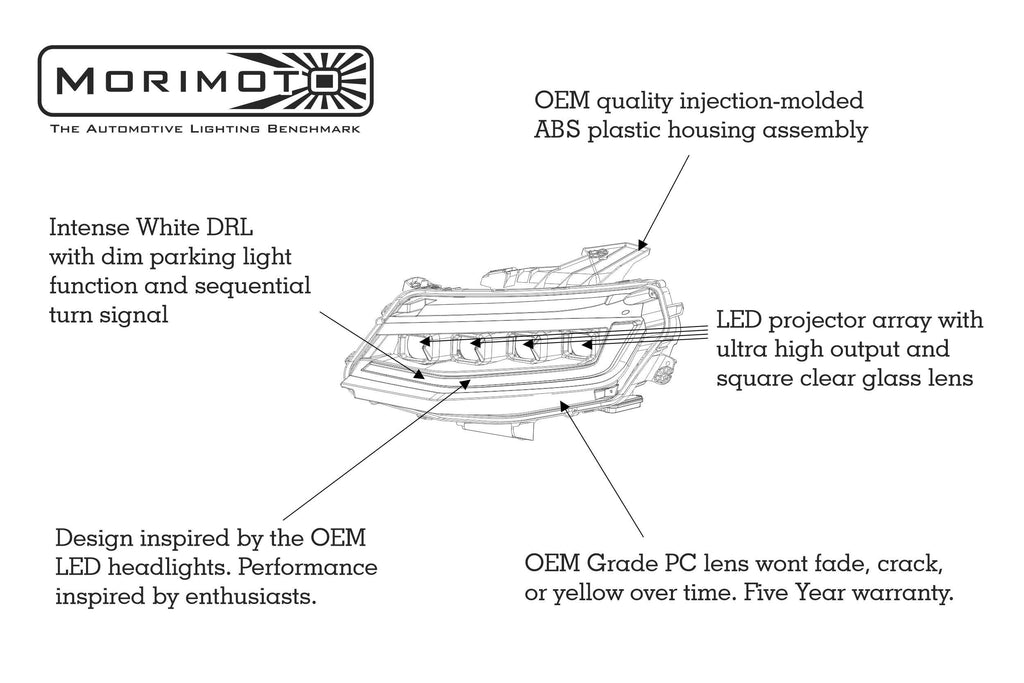 XB LED Headlights: Chevrolet Camaro (16-18) (Pair) Morimoto