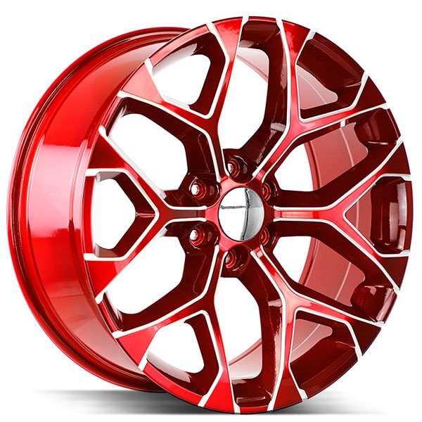 24x10 781 Snowflakes Candy Red Milled Wheels