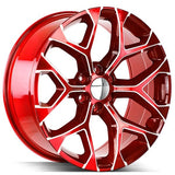 24X10 781 SNOWFLAKES 6X139.7 +30 78.1 CANDY RED MILLED