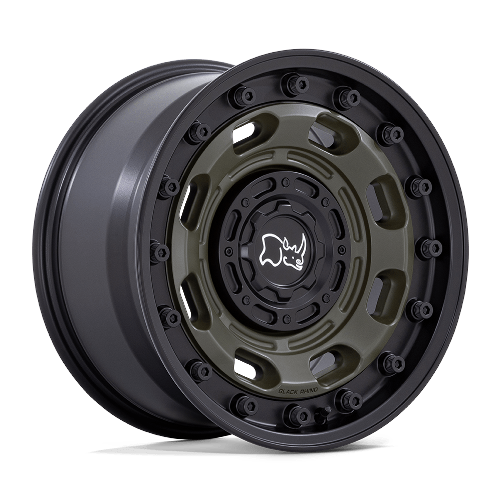 BR007 17X8.5 6X135/5.5 OD-GRN-BLK-LP -10MM Black Rhino