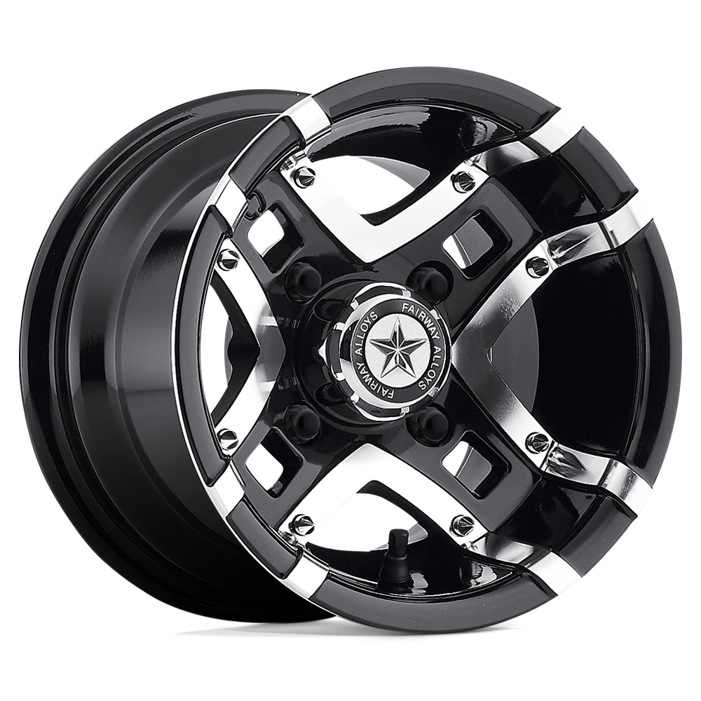 FA123 10X7 4X4.0 G-BLK MACH -25MM Fairway Alloys