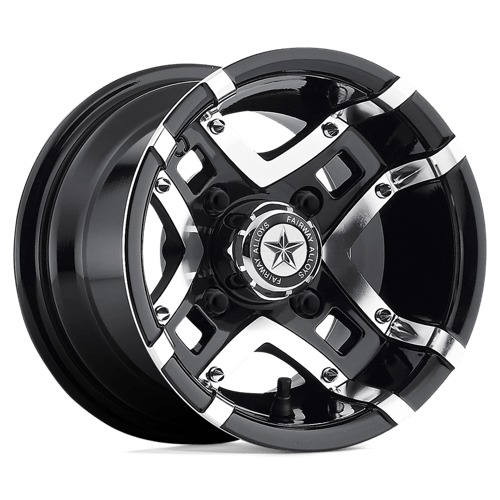 FA123 10X7 4X4.0 G-BLK MACH -25MM Fairway Alloys