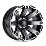 FA143 12X7 4X4.0 MACH G-BLK -47MM Fairway Alloys