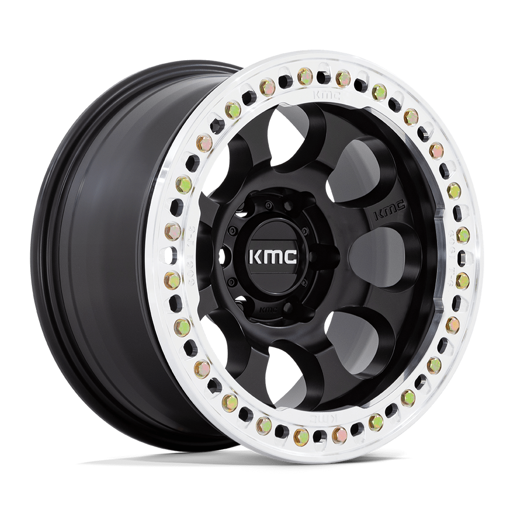 KM237 17X9 5X5.0 S-BLK-MACH-RG -12MM KMC