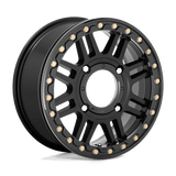 KS250 15X6 4X137 S-BLK BLK-RING 38MM KMC Powersports