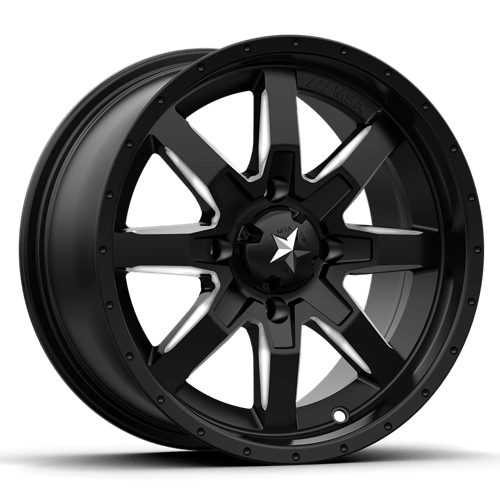 MA25 14X7 4X110 MILL FL-BLK 10MM MSA Offroad Wheels