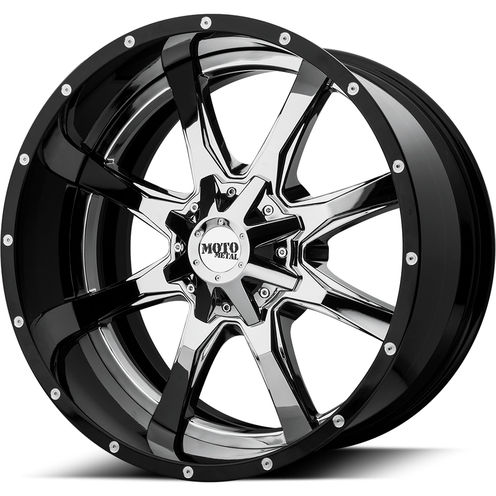 MO201 20X10 5X5.5 CHR BLK MILL LP -18MM Moto Metal