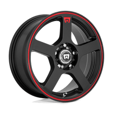 Load image into Gallery viewer, MR116 18X8 5X112/4.5 M-BLK RED-STR 35MM Motegi