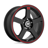 MR116 16X7 4X4.25/4.5 M-BLK RED-STR 40MM Motegi