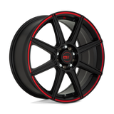 MR142 17X7 4X100/4.25 S-BLK RED 40MM Motegi