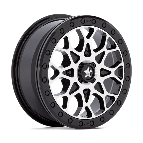 MA48 15X6 4X110 G-BLK-MACH BLK-RG 38MM MSA Offroad Wheels