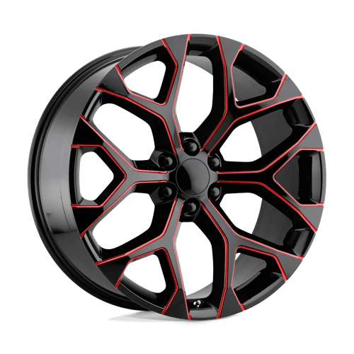 PR176 22X9 6X5.5 G-BLK RED-MILL 24MM Performance Replicas