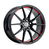 PR193 17X9 5X4.5 G-BLK RED MACH 24MM Performance Replicas