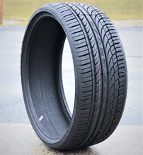 Load image into Gallery viewer, Close-up of a FULLWAY high-performance tire showcasing detailed tread pattern and sidewall specifications