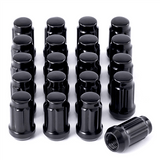 BLACK SPLINE ACORN LUG NUTS 12X1.5 CLOSED (KEY OVER)6 SPLINE