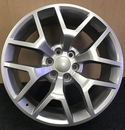 Stylish silver alloy wheel with intricate multi-spoke design, ideal for vehicle upgrades from Tires On Wheel.