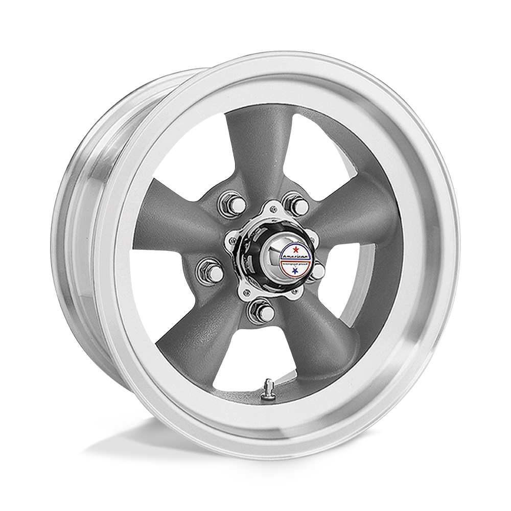 VN105D 16X8 5X4.75 GRAY MACH-LP -12MM American Racing Vintage