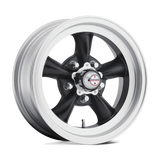 VN105D 16X8 5X4.5 S-BLK MACH -12MM American Racing Vintage