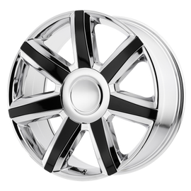PR164 22X9 6X5.5 CHR W/ BLK ACC 24MM Performance Replicas