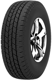 All-terrain tire on silver alloy wheel