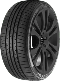 MuchoMacho performance tire on black alloy wheel