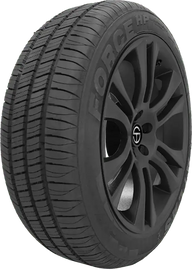 Force HP car tire with black alloy wheel and detailed tread pattern