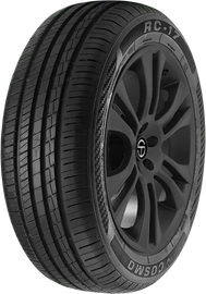 Black RC-17 tire with stylish alloy rim, showcasing a high-performance design